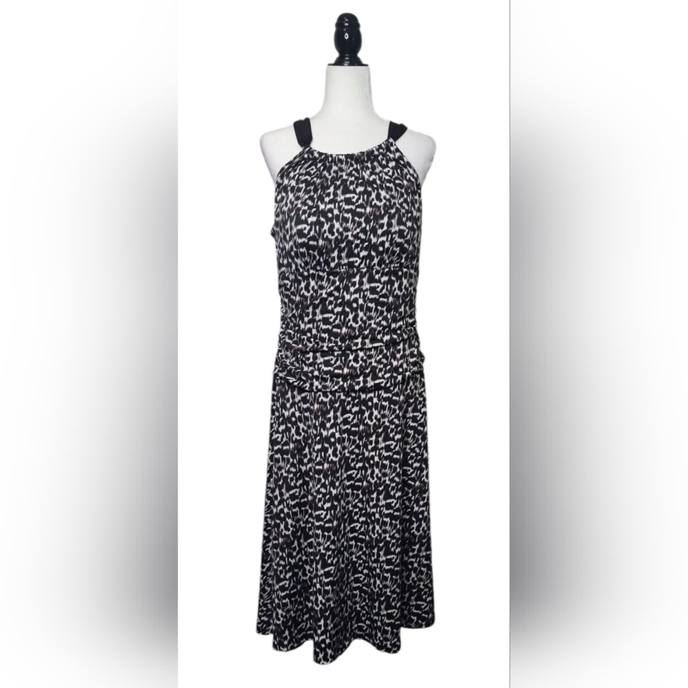 Denver Hayes Women's Dress Size XL Molded Bra Side Zipper Animal Print